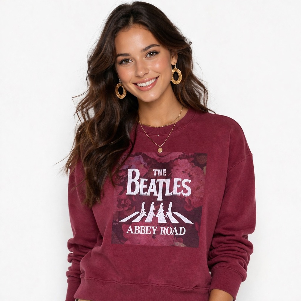 THE BEATLES (2020) Official Apple Women's "Abbey Road" Sweatshirt Pop-art Size S